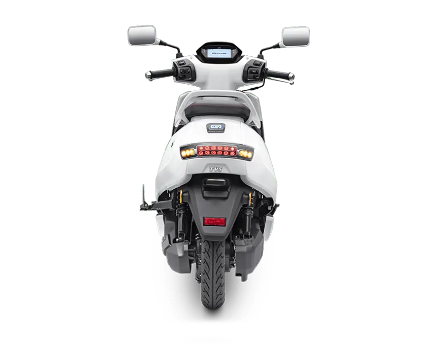 TVS iQube Electric Scooter Pearl White Colour Rear View